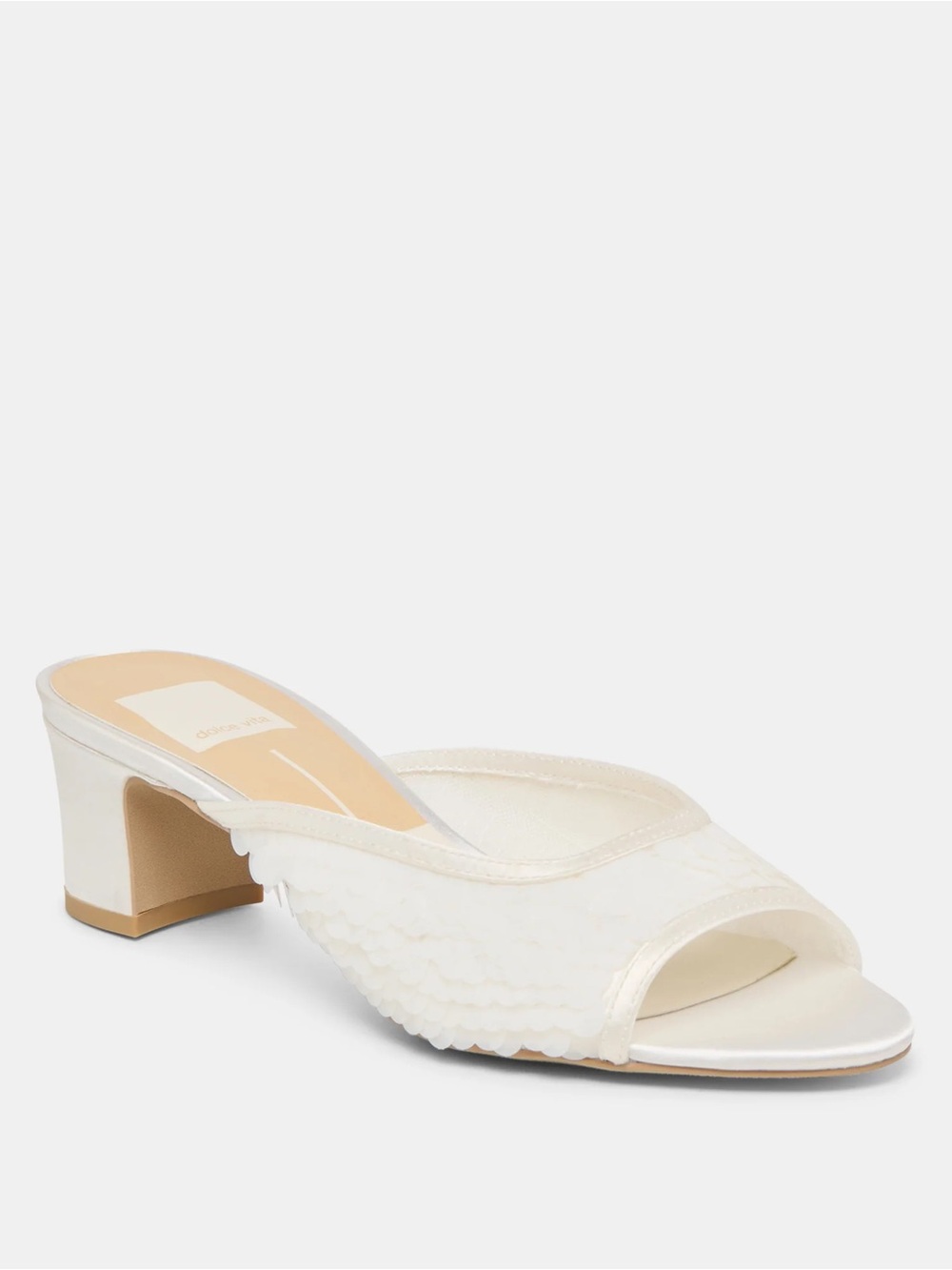 NWT Dolce Vita Inga Heels, Off White Sequin